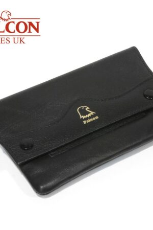 Falcon |Black Leather Handrolling Pouch | 546